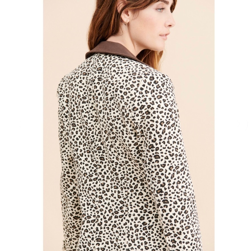 Moon River Leopard Print Window Shopping Jacket Coat - Picture 6 of 14